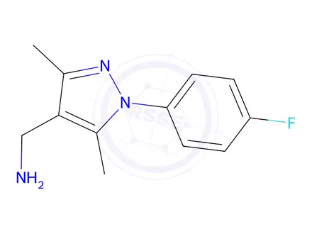 Chemical structure of 1-[1-(4-fluorophenyl)-3,5-dimethyl-1H-pyrazol-4-yl]methanamine
