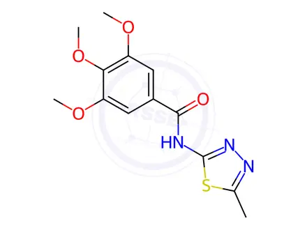 Chemical structure of 3,4,5-trimethoxy-N-(5-methyl-1,3,4-thiadiazol-2-yl)benzamide