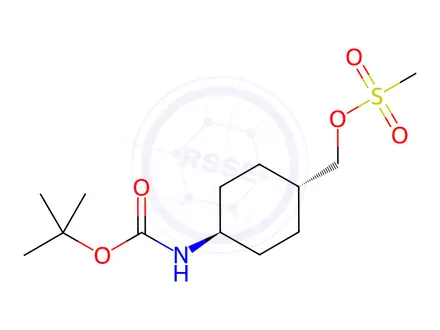 Chemical structure of [trans-4-(Boc-amino)cyclohexyl]methyl Methanesulfonate