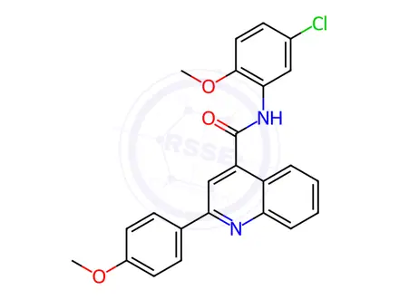 Chemical structure of N-(5-Chloro-2-methoxyphenyl)-2-(4-methoxyphenyl)quinoline-4-carboxamide