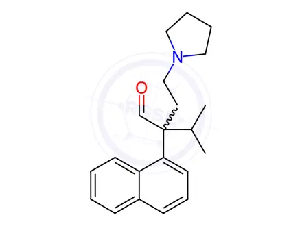 Chemical structure of alpha-Isopropyl-alpha-(2-pyrrolidinoethyl)-1-naphthaleneacetaldehyde