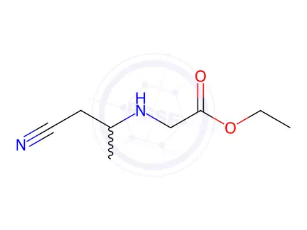 Chemical structure of Glycine, N-(2-cyano-1-methylethyl)-, ethyl ester (9CI)