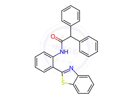 Chemical structure of N-(2-(Benzo[d]thiazol-2-yl)phenyl)-2,2-diphenylacetamide