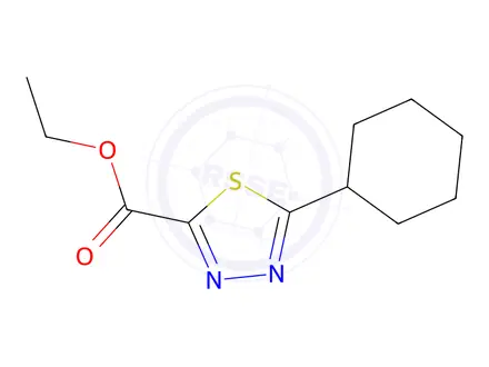 Chemical structure of Ethyl 5-cyclohexyl-1,3,4-thiadiazole-2-carboxylate