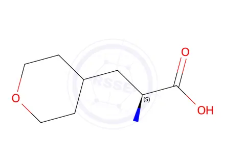 Chemical structure of 2H-Pyran-4-propanoic acid, α-aminotetrahydro-, (αS)-