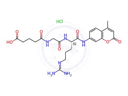 Chemical structure of Glutaryl-glycyl-L-arginine 7-Amido-4-methylcoumarin Hydrochloride
