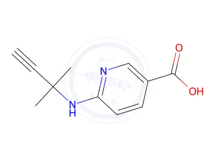 Chemical structure of 6-((2-Methylbut-3-yn-2-yl)amino)nicotinic acid