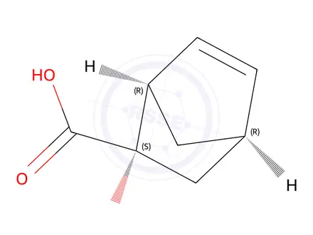 Chemical structure of Bicyclo[2.2.1]hept-5-ene-2-carboxylic acid, 2-hydroxy-, (1R-exo)-(9CI)