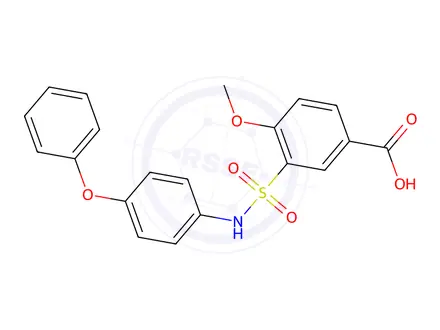Chemical structure of 4-Methoxy-3-[(4-phenoxyphenyl)sulfamoyl]benzoic acid