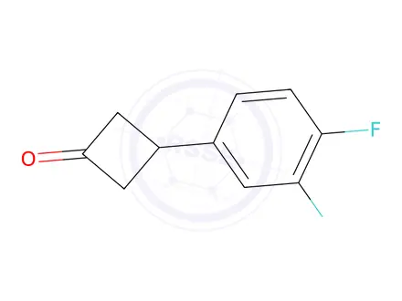 Chemical structure of 3-(3,4-Difluorophenyl)cyclobutan-1-one