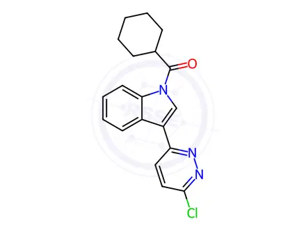 Chemical structure of [3-(6-chloro-3-pyridazinyl)-1H-indol-1-yl](cyclohexyl)methanone