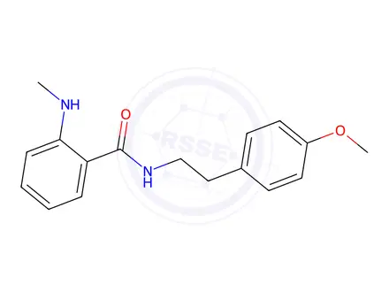 Chemical structure of N-[2-(4-Methoxyphenyl)ethyl]-2-(methylamino)benzamide