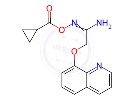 Chemical structure of N-((Cyclopropanecarbonyl)oxy)-2-(quinolin-8-yloxy)acetimidamide
