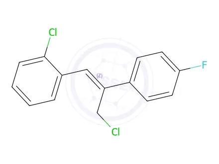 Chemical structure of Z-3-Chloro-1-(2-chlorophenyl)-2-(4-fluorophenyl)-propene