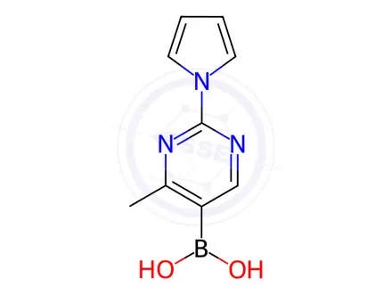 Chemical structure of (4-Methyl-2-(1H-pyrrol-1-yl)pyrimidin-5-yl)boronic acid