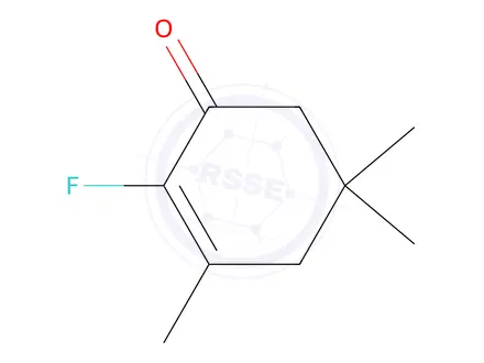 Chemical structure of 2-Cyclohexen-1-one, 2-fluoro-3,5,5-trimethyl-