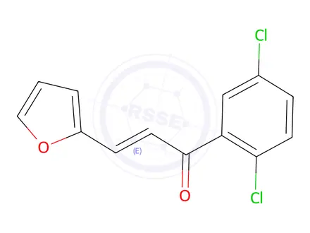 Chemical structure of (2E)-1-(2,5-Dichlorophenyl)-3-(furan-2-yl)prop-2-en-1-one
