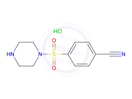 Chemical structure of 4-(Piperazine-1-sulfonyl)benzonitrile hydrochloride