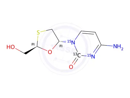 Chemical structure of 4’-Epi Lamivudine-15N2,13C