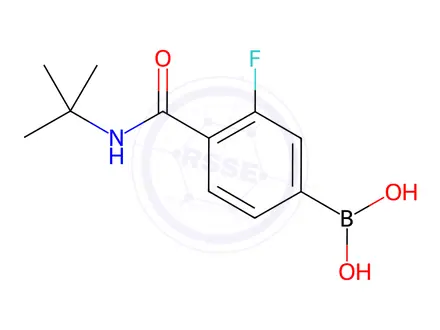 Chemical structure of (4-(tert-Butylcarbamoyl)-3-fluorophenyl)boronic acid