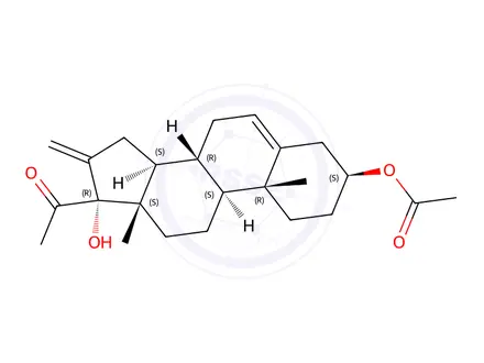 Chemical structure of 16-METHYLENE-17ALPHA-HYDROXYPREGNENOLONE 3-ACETATE