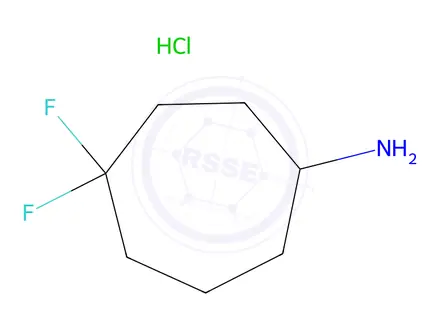 Chemical structure of 4,4-Difluorocycloheptan-1-amine hydrochloride