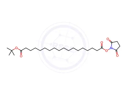 Chemical structure of t-butyl-octadecanedioate-NHS ester