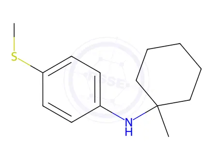 Chemical structure of N-(1-methylcyclohexyl)-4-(methylthio)aniline