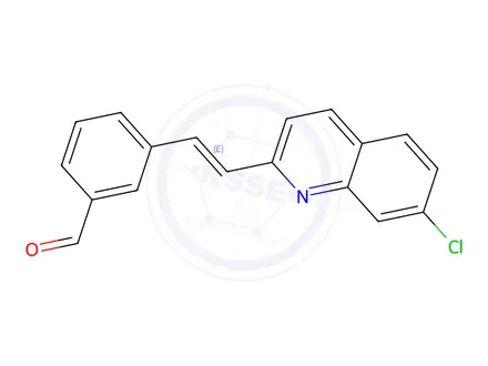Chemical structure of (E)-3-[2-(7-Chloro-2-quinolinyl)ethenyl]benzaldehyde