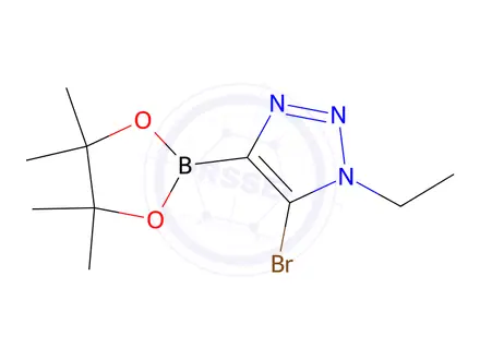 Chemical structure of 5-bromo-1-ethyl-4-(4,4,5,5-tetramethyl-1,3,2-dioxaborolan-2-yl)-1H-1,2,3-triazole