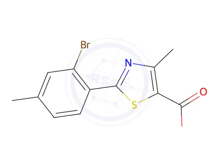 Chemical structure of 2-(2-bromo-4-methylphenyl)-4-methyl-1,3-thiazole-5-carboxylic acid