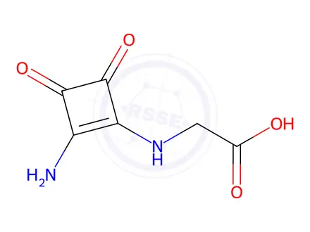 Chemical structure of Glycine, N-(2-amino-3,4-dioxo-1-cyclobuten-1-yl)-(9CI)