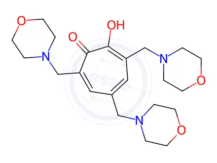 Chemical structure of 2-Hydroxy-3,5,7-tris(morpholinomethyl)-2,4,6-cycloheptatrien-1-one