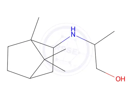 Chemical structure of 2-((1,7,7-Trimethylbicyclo[2.2.1]Heptan-2-yl)amino)propan-1-ol