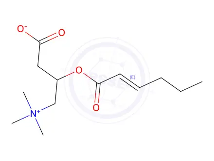 Chemical structure of 3-Carboxy-N,N,N-trimethyl-2-[(1-oxo-2-hexen-1-yl)oxy]-1-propanaminium Inner Salt