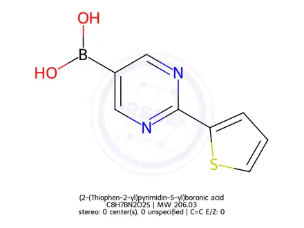 Chemical structure of (2-(Thiophen-2-yl)pyrimidin-5-yl)boronic acid