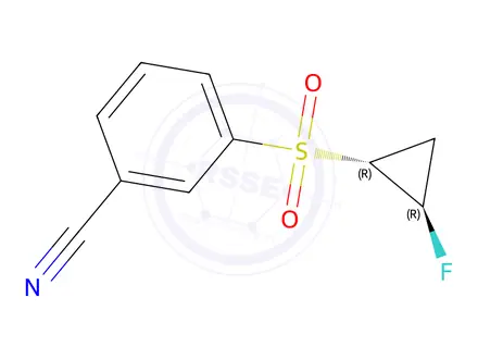 Chemical structure of 3-(((1R,2R)-2-Fluorocyclopropyl)sulfonyl)benzonitrile
