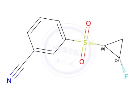 Chemical structure of 3-(((1R,2S)-2-Fluorocyclopropyl)sulfonyl)benzonitrile