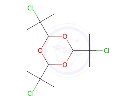 Chemical structure of 2,4,6-Tris(2-chloro-2-propyl)-1,3,5-trioxane