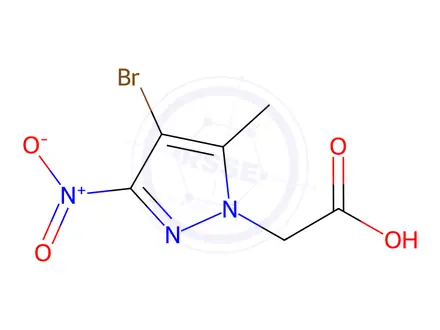 Chemical structure of (4-Bromo-5-methyl-3-nitro-1H-pyrazol-1-yl)-acetic acid