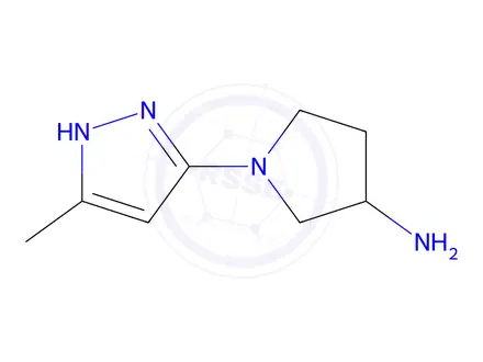 Chemical structure of 1-(3-Methyl-1h-pyrazol-5-yl)pyrrolidin-3-amine
