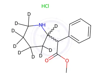 Chemical structure of Methylphenidate D9 Hydrochloride (PSY)
