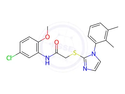 Chemical structure of N-(5-Chloro-2-methoxyphenyl)-2-((1-(2,3-dimethylphenyl)-1H-imidazol-2-yl)thio)acetamide