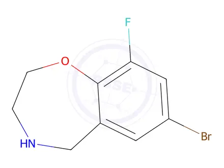 Chemical structure of 7-Bromo-9-fluoro-2,3,4,5-tetrahydrobenzo[f][1,4]oxazepine