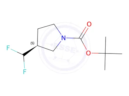 Chemical structure of tert-Butyl (3S)-3-(difluoromethyl)pyrrolidine-1-carboxylate