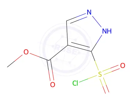 Chemical structure of methyl 5-(chlorosulfonyl)-1H-pyrazole-4-carboxylate