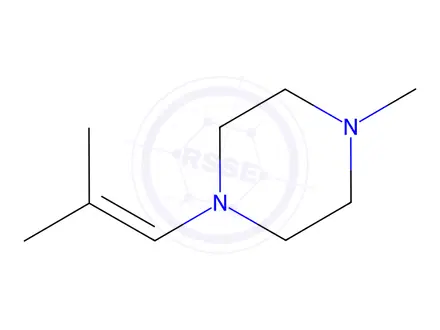 Chemical structure of Piperazine, 1-methyl-4-(2-methyl-1-propenyl)-(9CI)