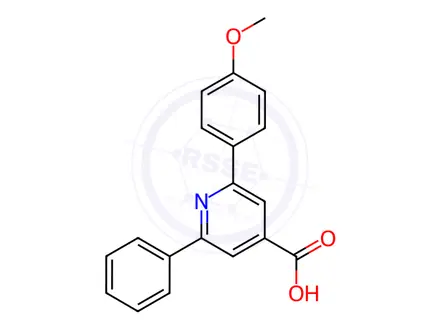 Chemical structure of JR-9100, 2-(4-Methoxyphenyl)-6-phenylpyridine-4-carboxylic acid, 97%