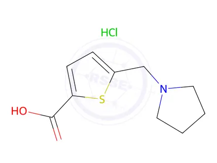 Chemical structure of 5-(pyrrolidin-1-ylmethyl)thiophene-2-carboxylic acid,HCl