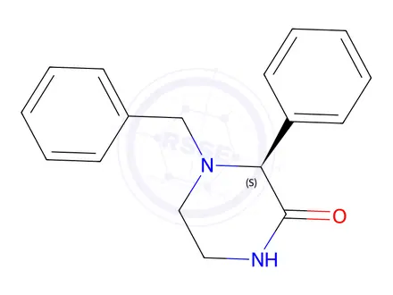 Chemical structure of (S)-4-benzyl-3-phenylpiperazin-2-one